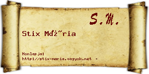 Stix Mária névjegykártya